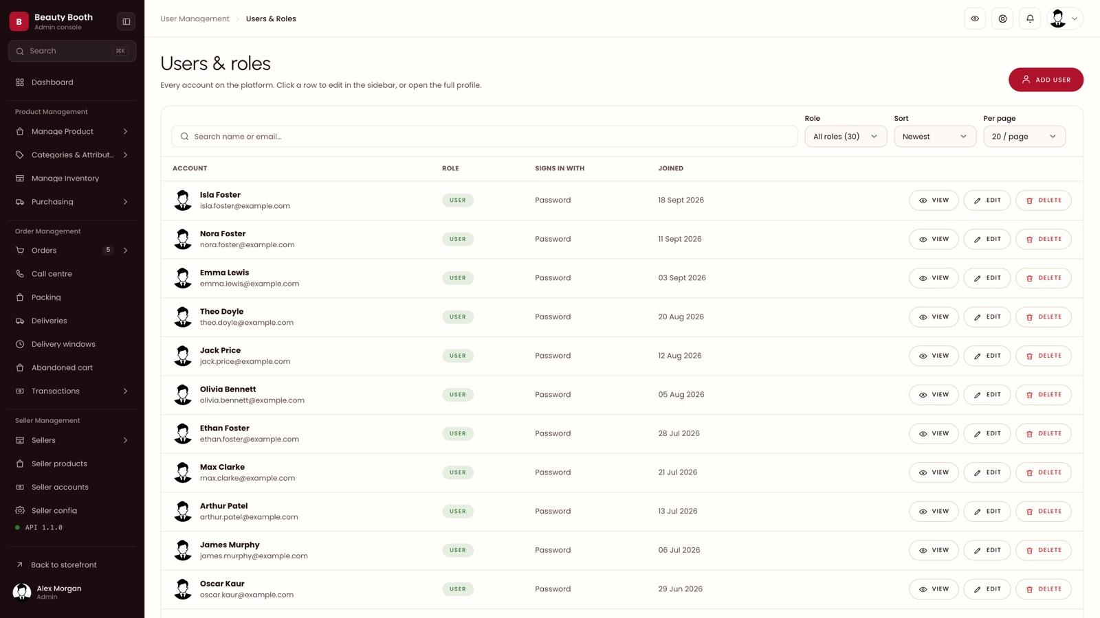 Users and roles